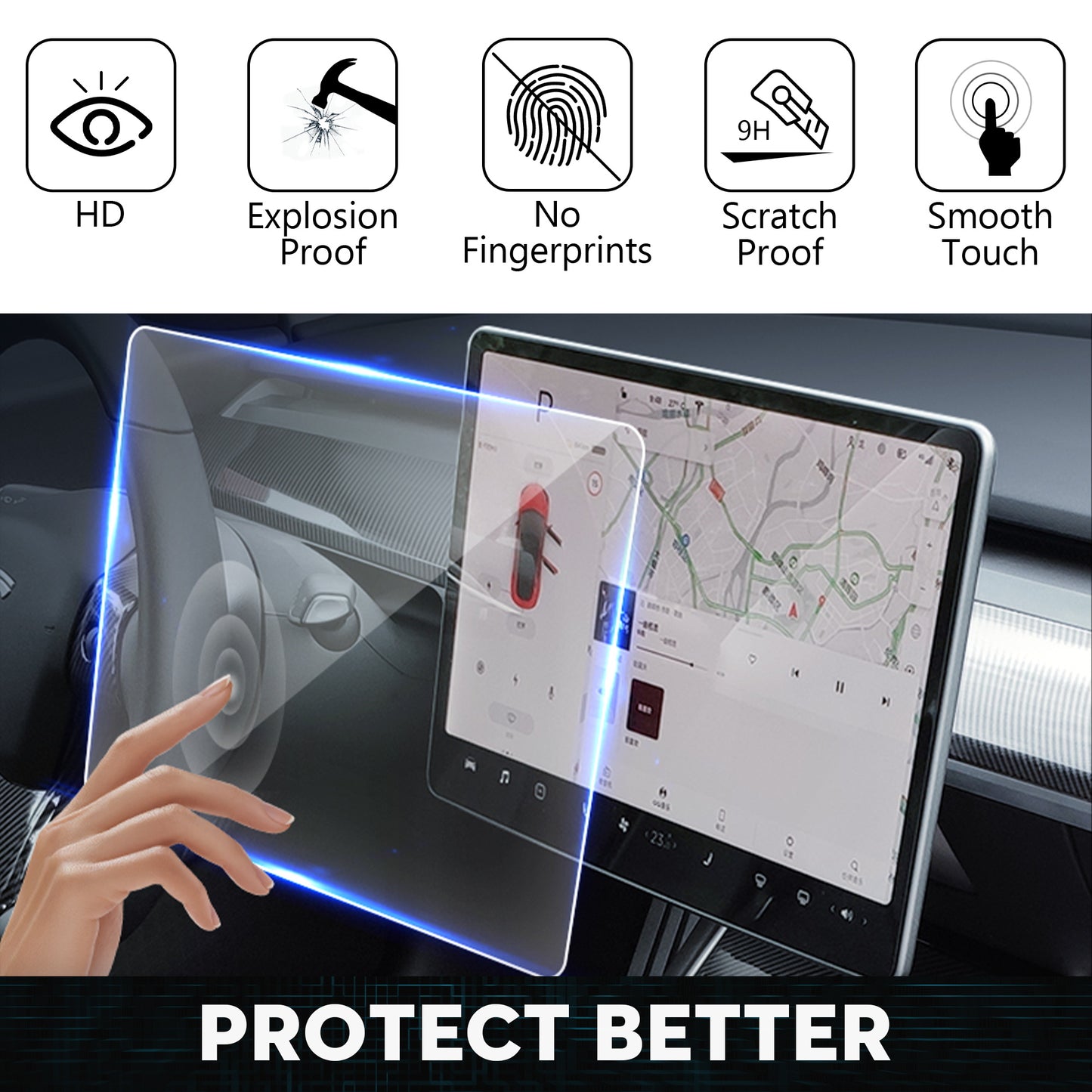 Screen Protector for Tesla Model 3/Y (2 PCs 15 inch)