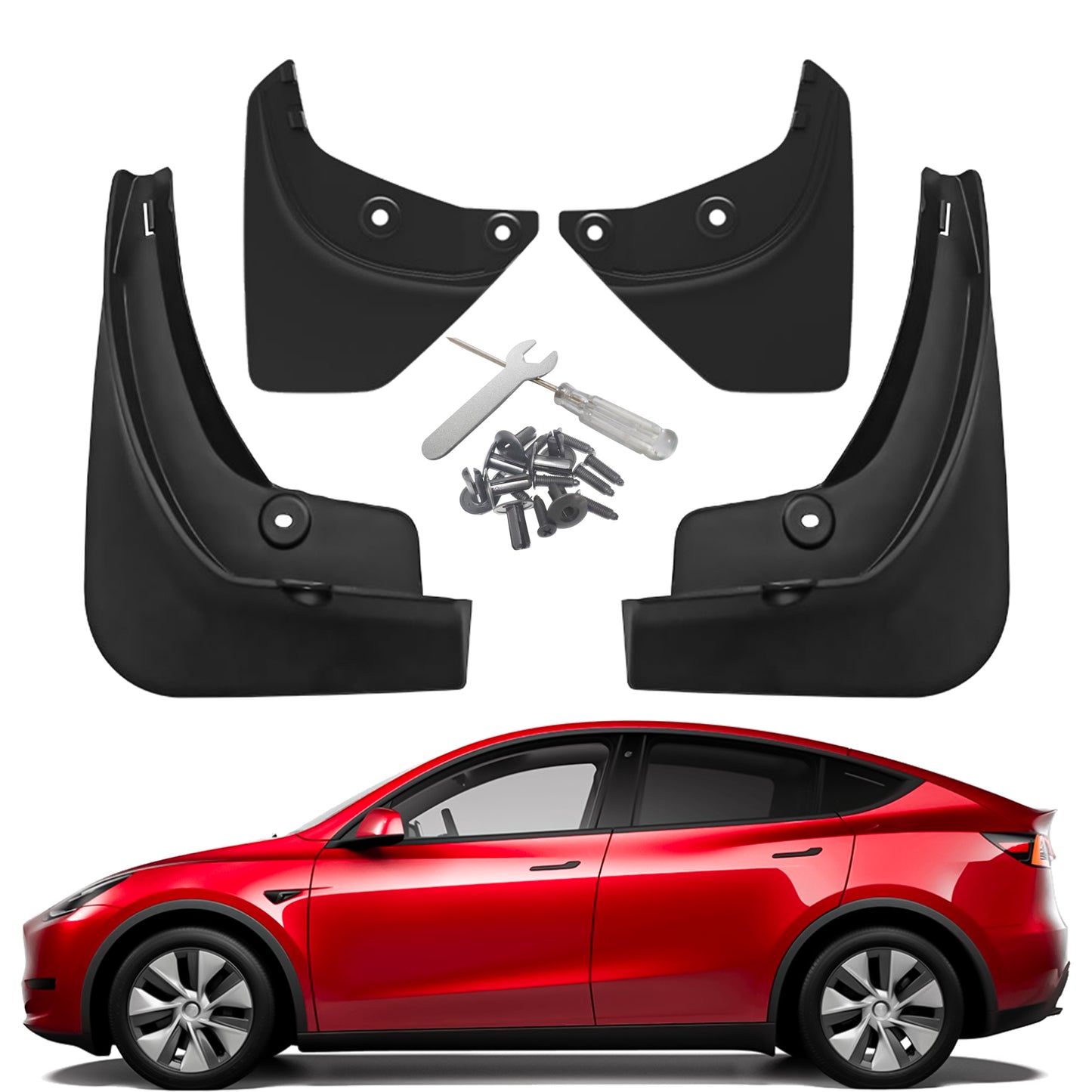 Arcoche Tesla Model 3 Mud Flaps fit 2021 - 2022 Accessories for Fender Splash Guards without Drilling (Set of Four, Matte Black)