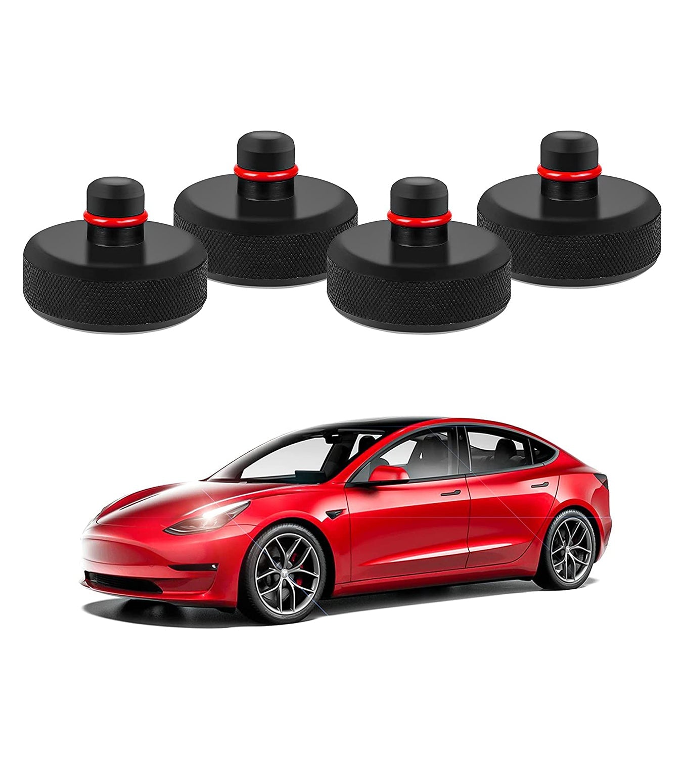 Tesla Model 3 Jack Pad Floor Protects Battery and Paint Jack Pad Adapter with Storage Bag,Fits All Tesla Vehicle (4 PCS)