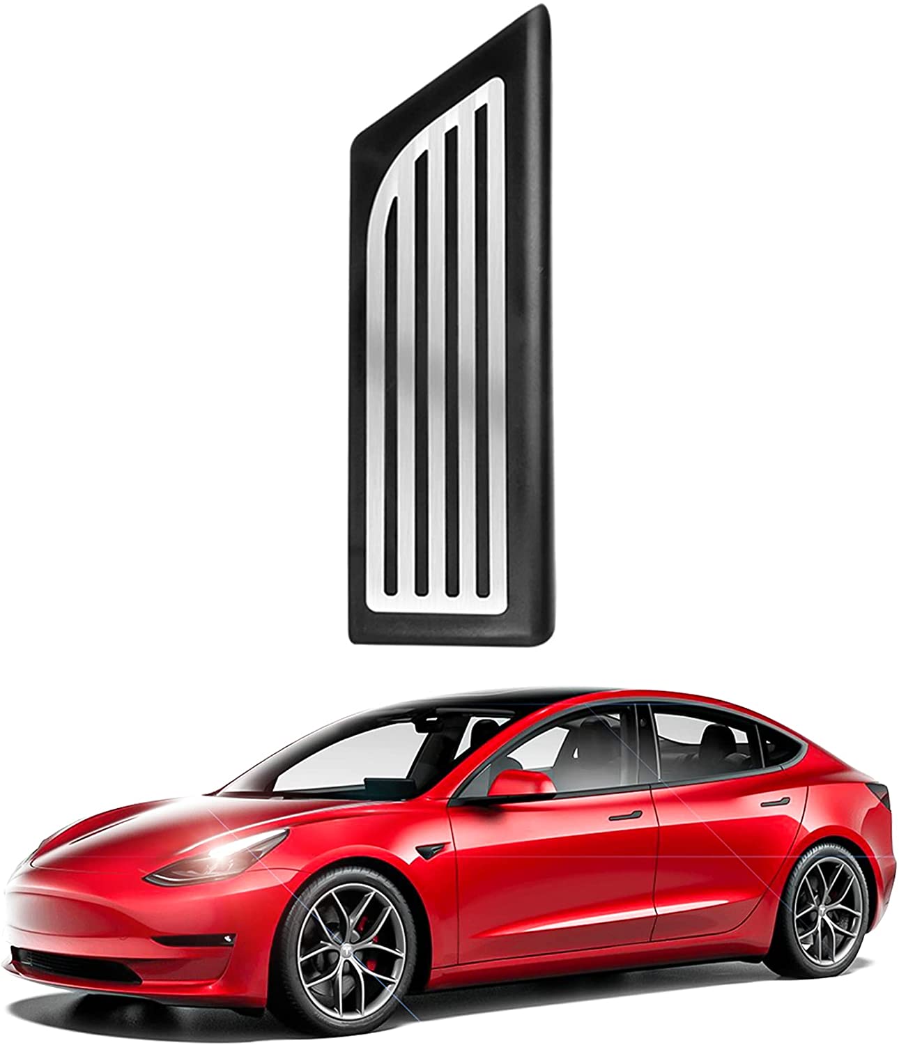 Tesla Model 3 Pedal Pad Cover Set Model 3&Y Accessories Matte Red Performance Non-Slip Foot Pedals