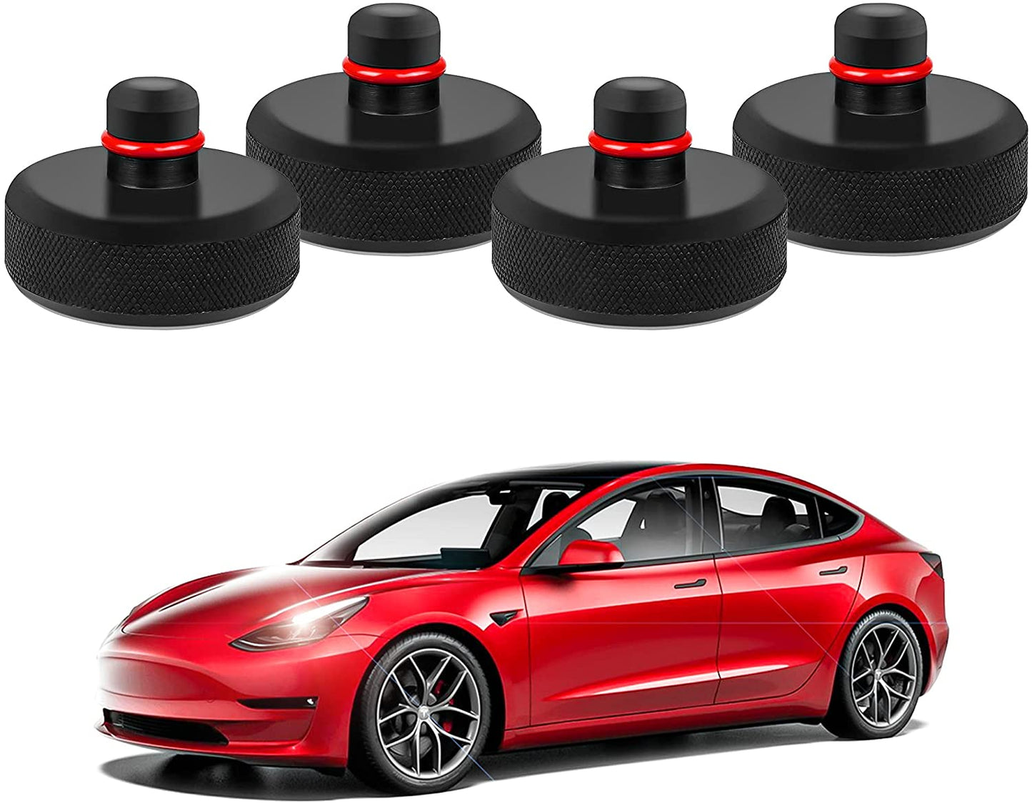 Tesla Model 3 Jack Pad Floor Protects Battery and Paint Jack Pad Adapter with Storage Bag,Fits All Tesla Vehicle (4 PCS)