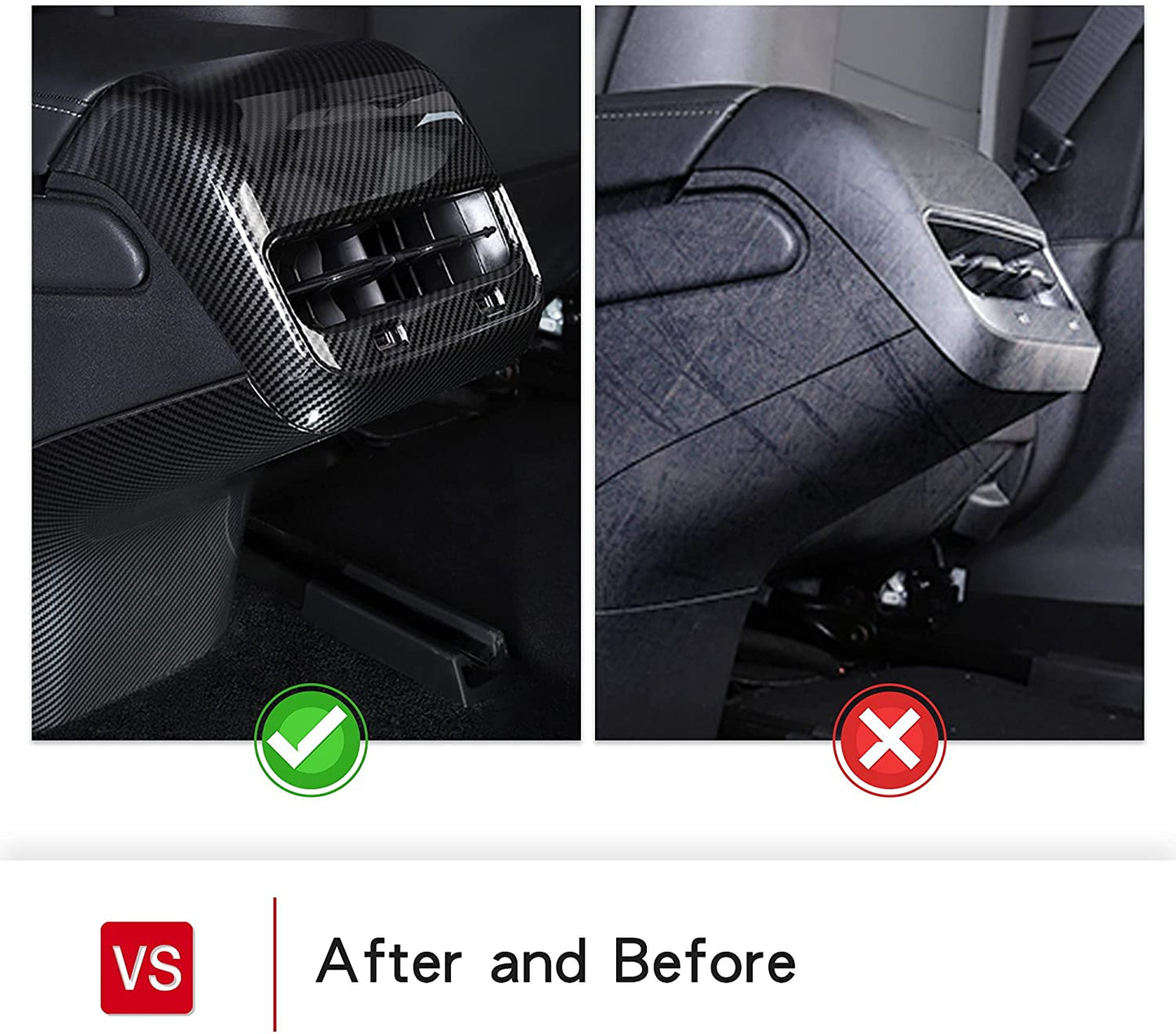 Tesla Model 3 Center Console Armrest Panel Box Cover Modification Accessories Decoration Custom Fit 2021 Model 3/Y (Carbon Fiber)