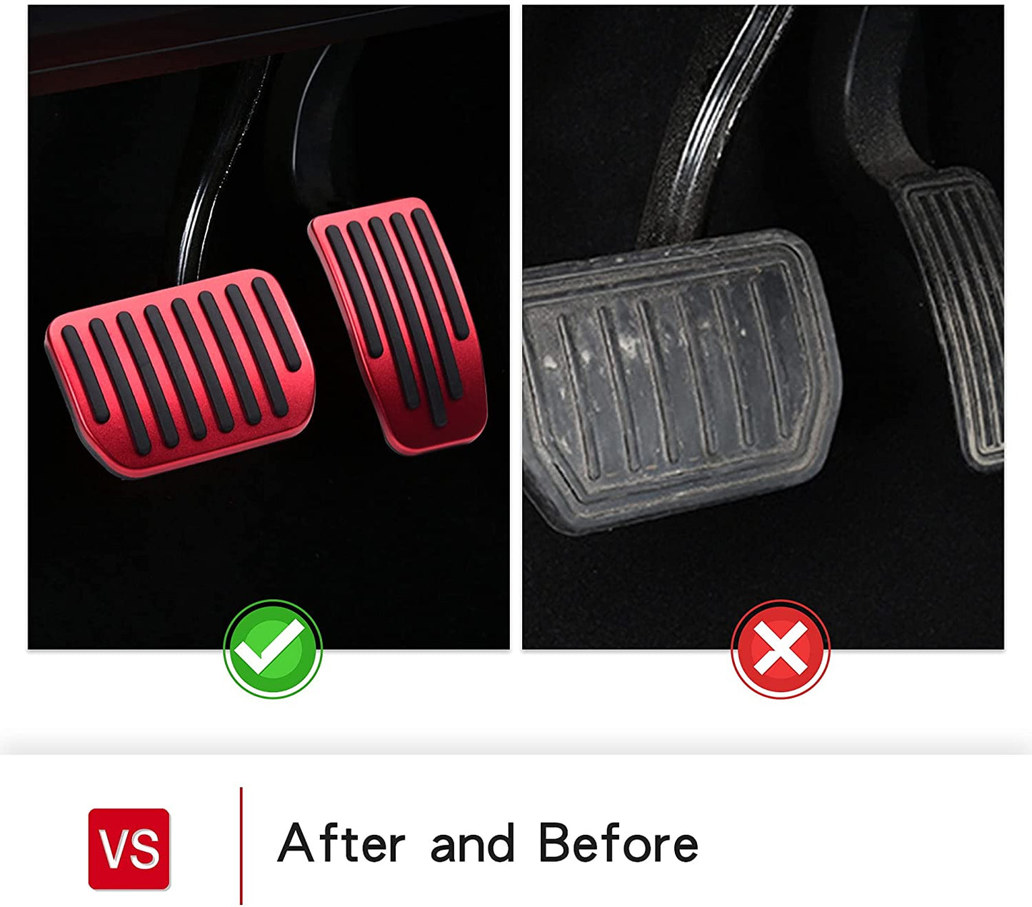 Tesla Model 3 Pedal Pad Cover Set Model 3&Y Accessories Matte Red Performance Non-Slip Foot Pedals