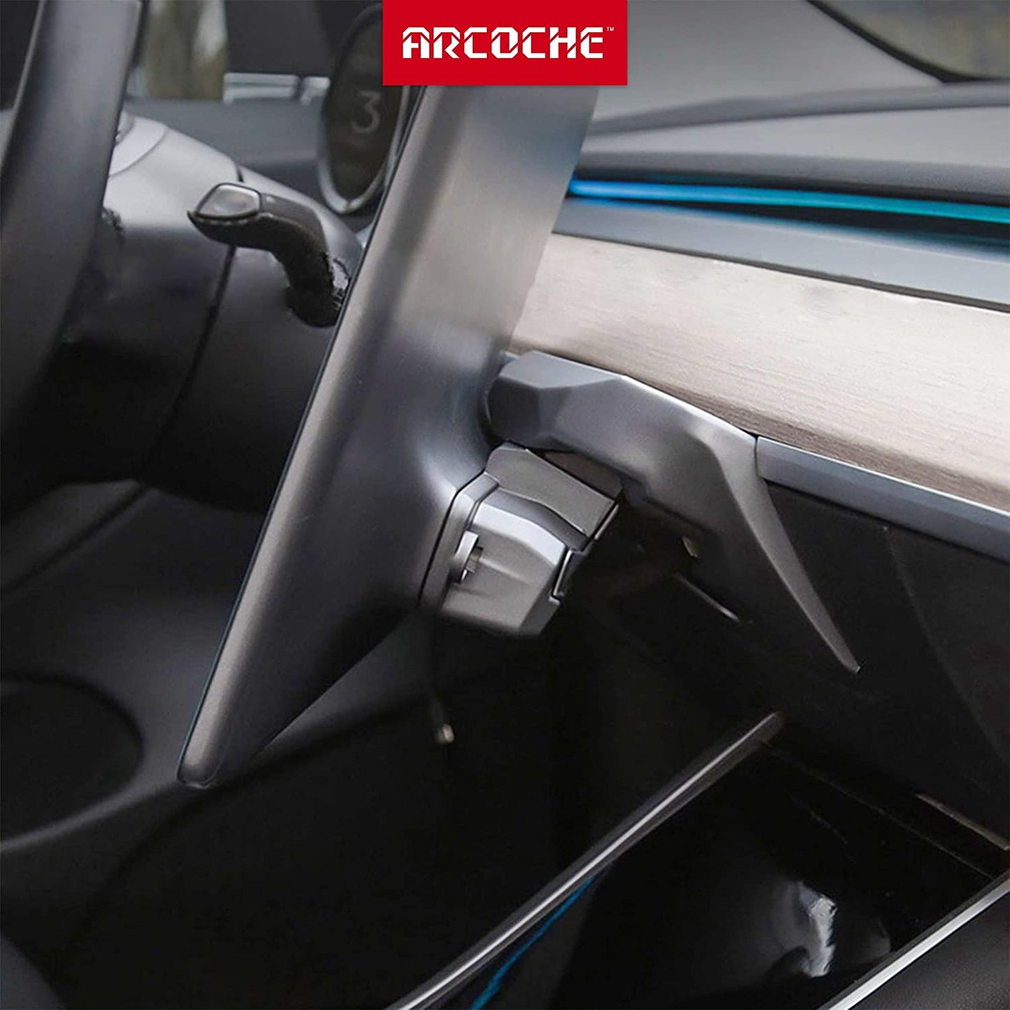 Screen Rotating Holder Center Console Navigation Screen Rotation Holder Silver Bracket for 2021 Model 3 Model Y Accessories