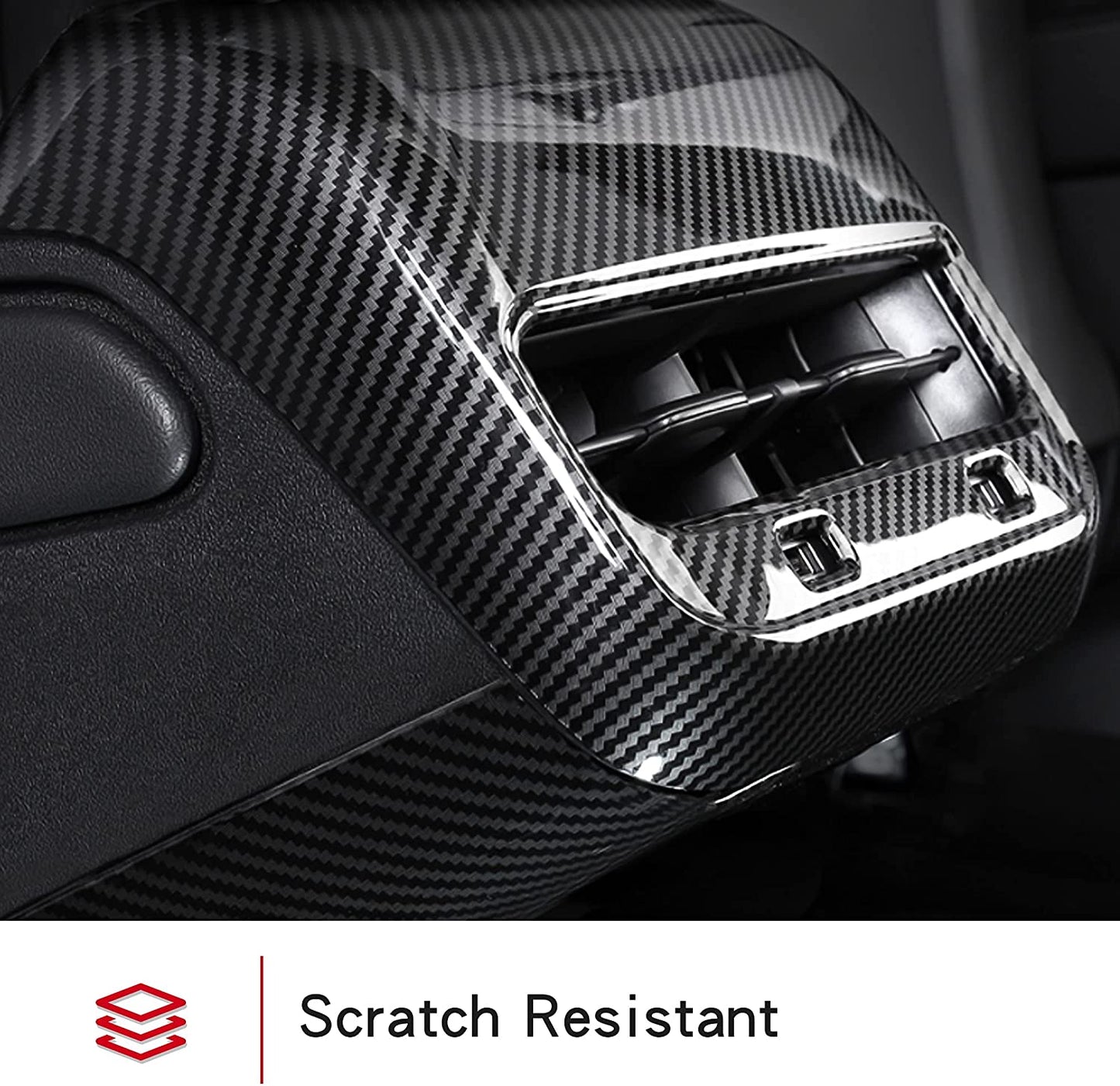Tesla Model 3 Center Console Armrest Panel Box Cover Modification Accessories Decoration Custom Fit 2021 Model 3/Y (Carbon Fiber)