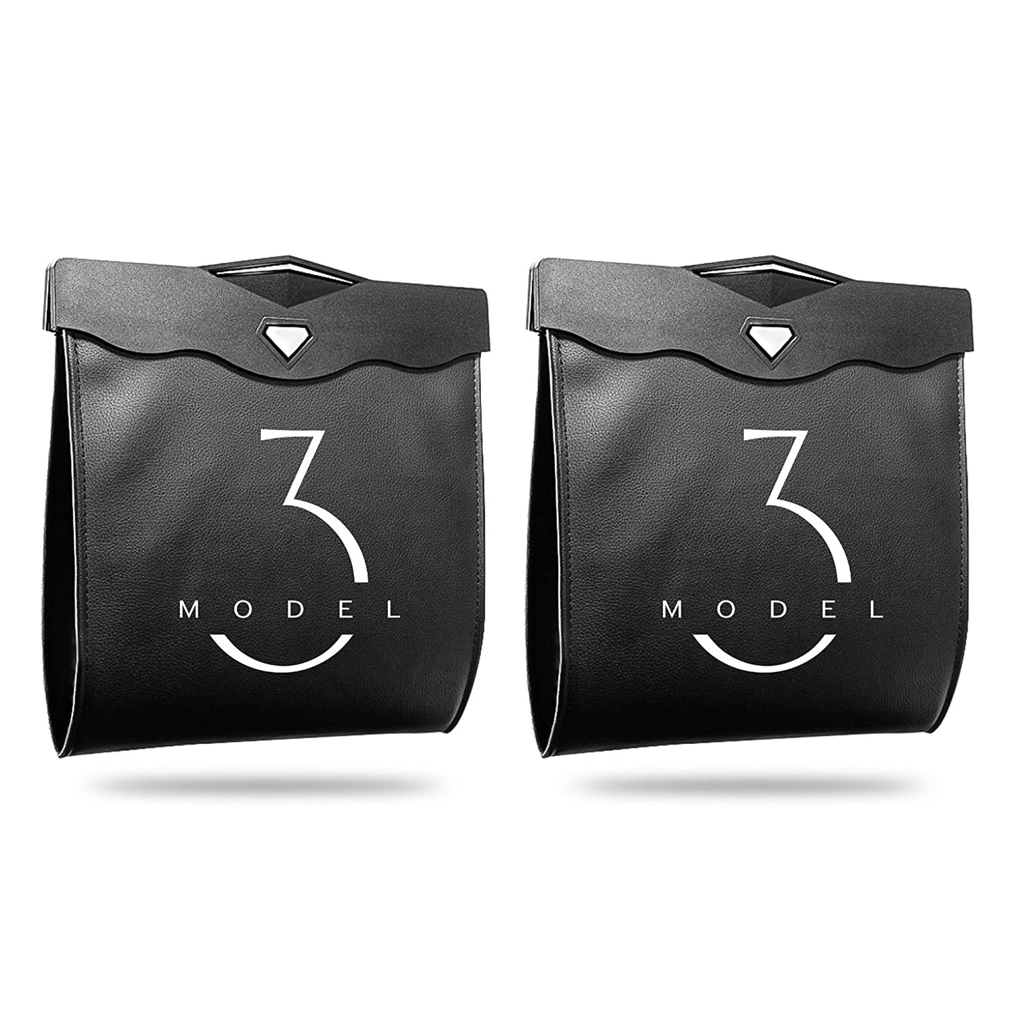 Tesla Model 3 Trash Can Accessories for Back Seat Garbage Bag with Hanging Magnetic Buckle Waterproof(2 Pack)