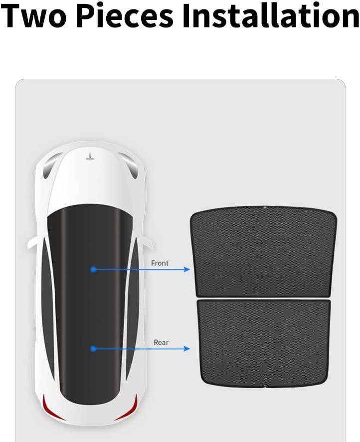 Fit for Tesla Model Y 2021 2022 Sunshade Skylights Rear Window Sun Shade, Sunroof Foldable and Double-Layered UV Protection(Model Y 2021 2022 Accessories,White)…