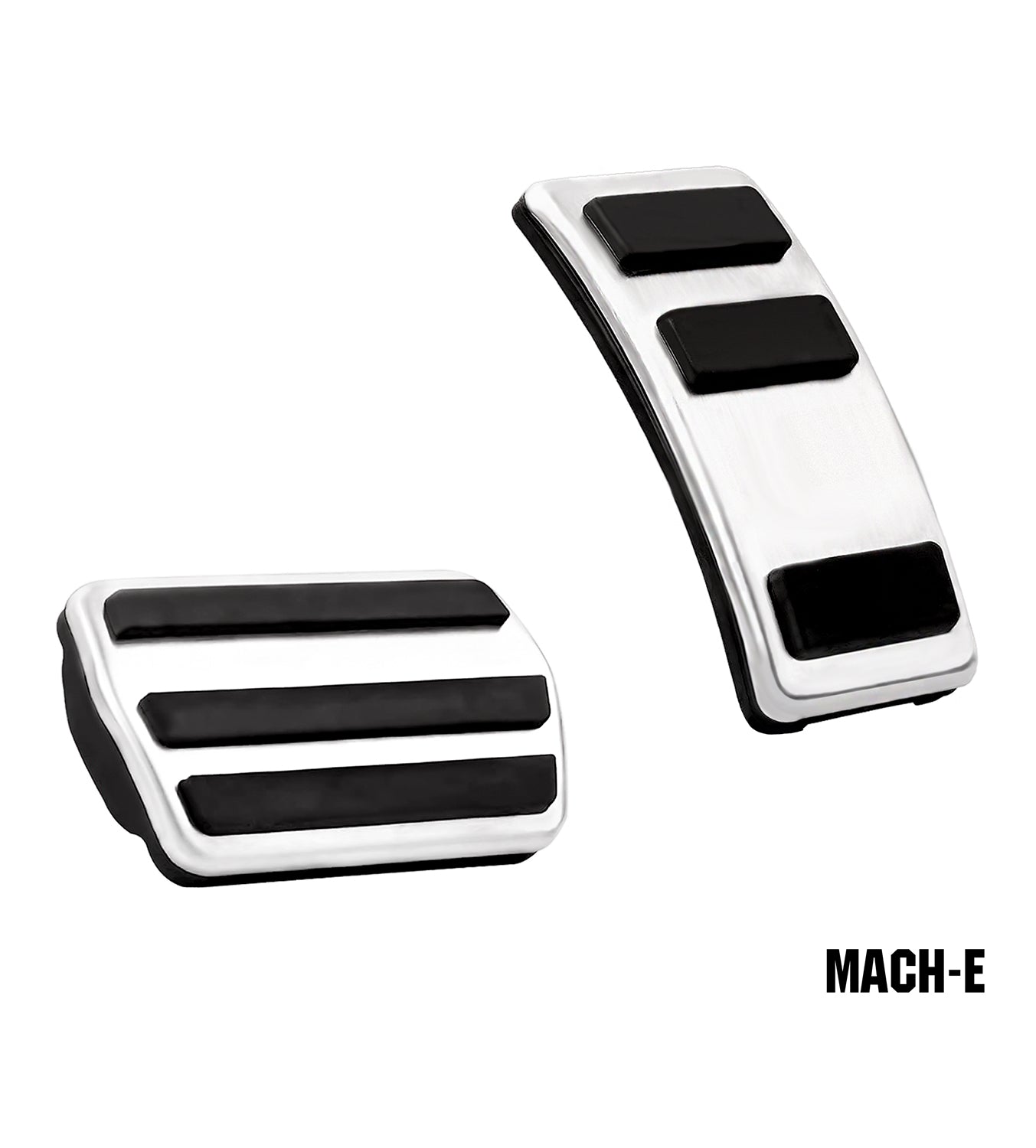 Foot Pedals Pads,Non-Slip Performance Foot Pedals Auto Aluminum Pedal Covers Accessories Brake&Accelerator Pedals Set Compatible with Mustang Mach-E(A Set of 2) Silver