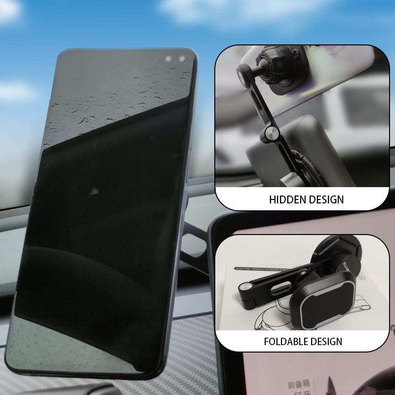 Arcoche Tesla Phone Holder Fit Model Y Model 3 Magnet Screen Cell Phone Mount 2016-2022 Accessories with Foldable and Rotatable Function for iPhone,All Phone