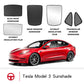 Arcoche Tesla Model 3 Sunshades Glass Roof and Half Rear Window Sunshade Foldable with UV/Heat Insulation Film Cover Set (6Pcs)