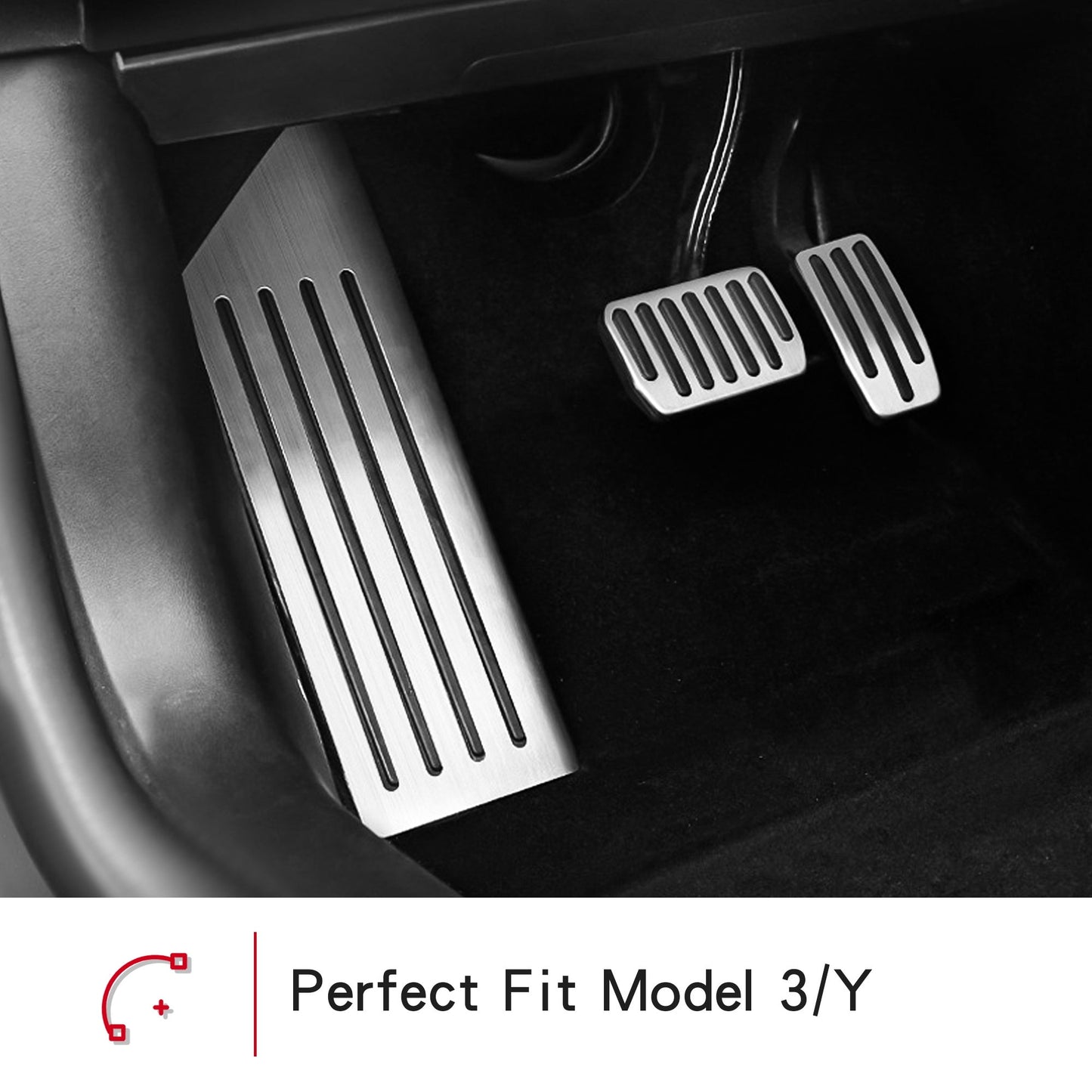 Tesla Model 3 Pedal Pad Cover Set Model 3&Y Accessories Matte Red Performance Non-Slip Foot Pedals