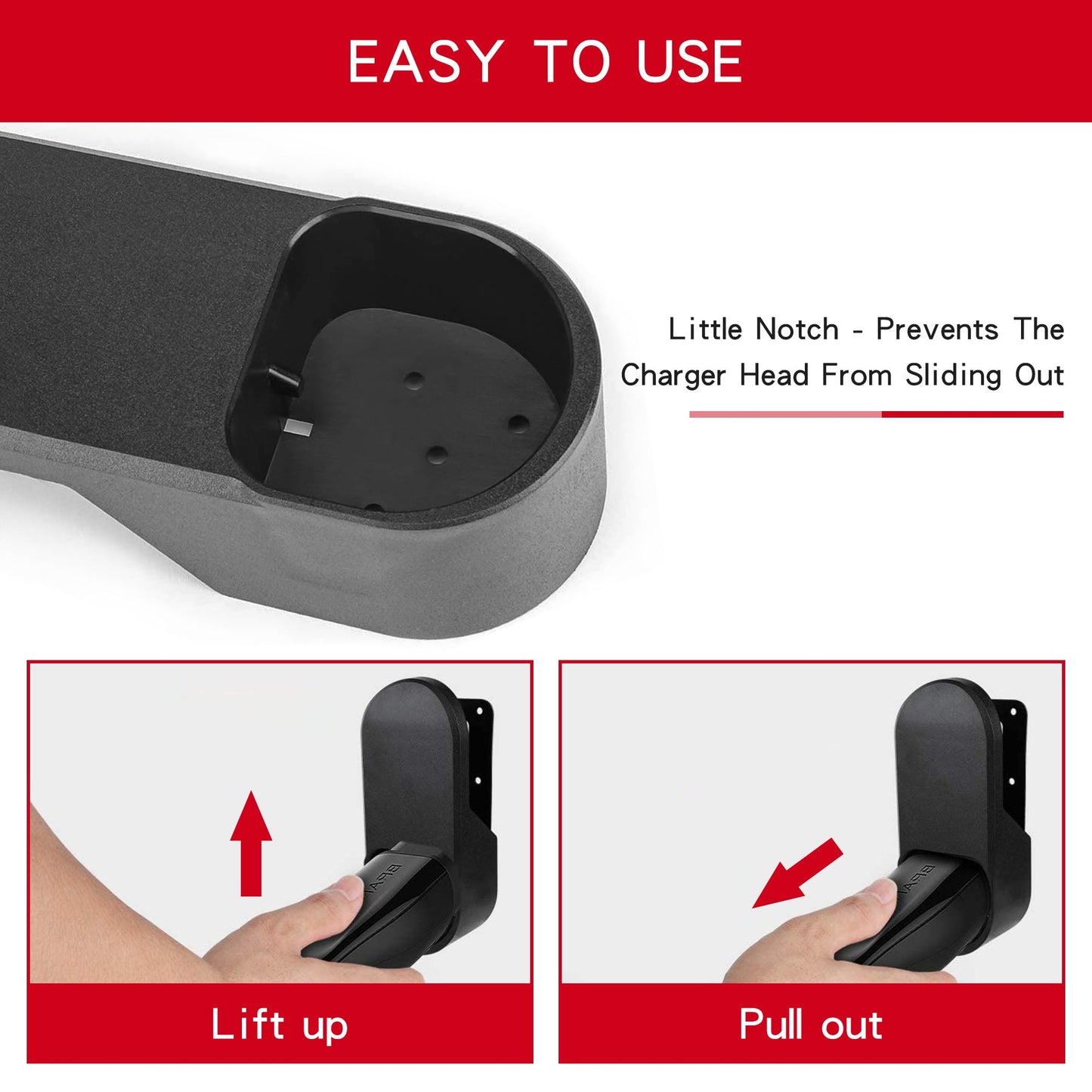 Tesla Charging Cable Organizer,Wall Mount Connector Bracket Charger Holder Adapter for Model 3/Y/X/S