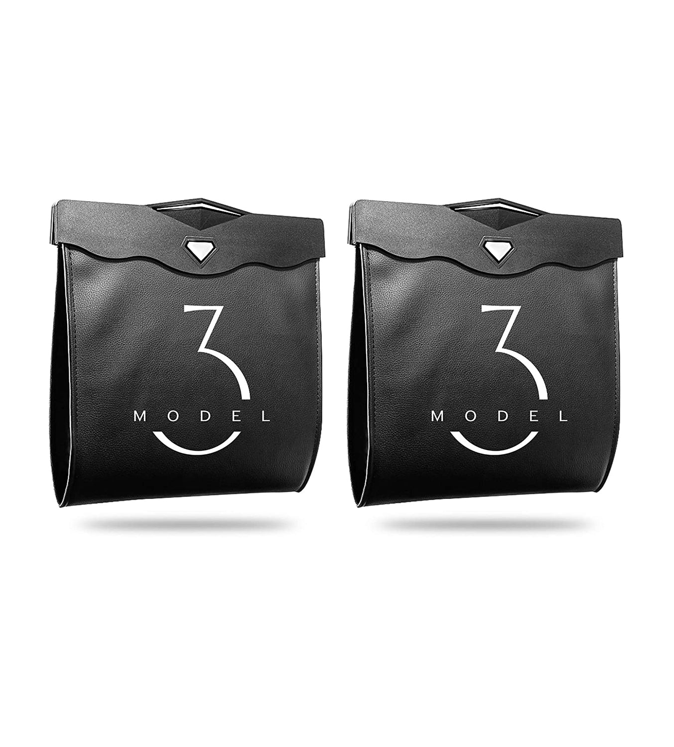 Tesla Model 3 Trash Can Accessories for Back Seat Garbage Bag with Hanging Magnetic Buckle Waterproof(2 Pack)