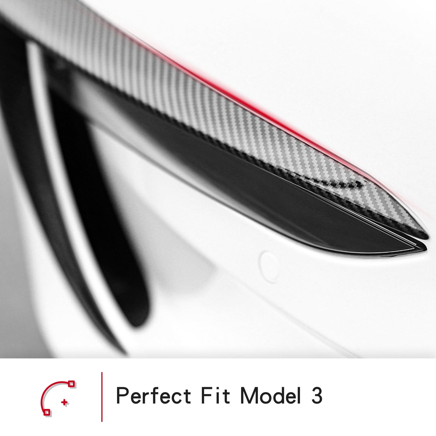 Tesla Model 3 Front Fog Light Trim Cover Fog Lamp Frame Blade Trim Eyebrow Spoiler for All Model 3