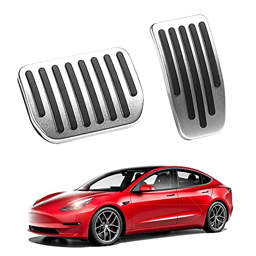 Tesla Model 3 Pedal Pad Cover Set Model 3&Y Accessories Matte Red Performance Non-Slip Foot Pedals