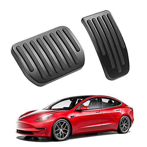 Tesla Model 3 Pedal Pad Cover Set Model 3&Y Accessories Matte Red Performance Non-Slip Foot Pedals