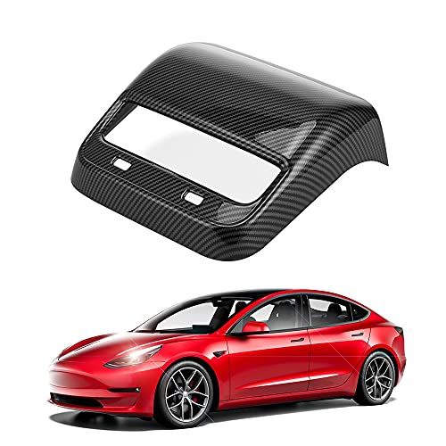 Tesla Model 3 Center Console Armrest Panel Box Cover Modification Accessories Decoration Custom Fit 2021 Model 3/Y (Carbon Fiber)