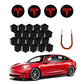 Tesla Model 3 Wheel Cap Kit Center Cap Lug Nut Cover Fit for Model Y Model S Model X Car Accessories White&Black (4 Hub Center Cap + 20 Lug Nut Cover)