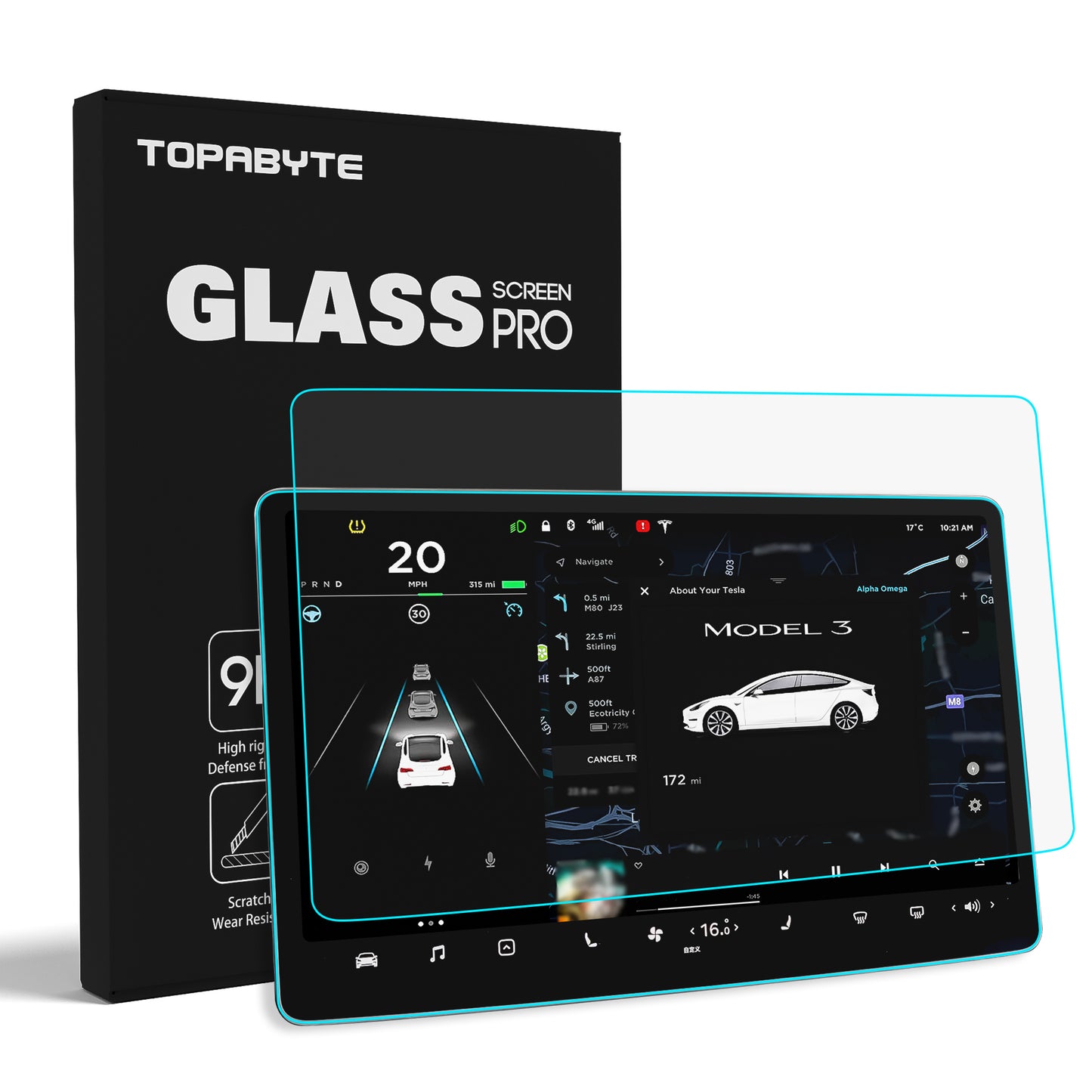 Screen Protector for Tesla  Model 3/Y (2 PCs 15 inch)