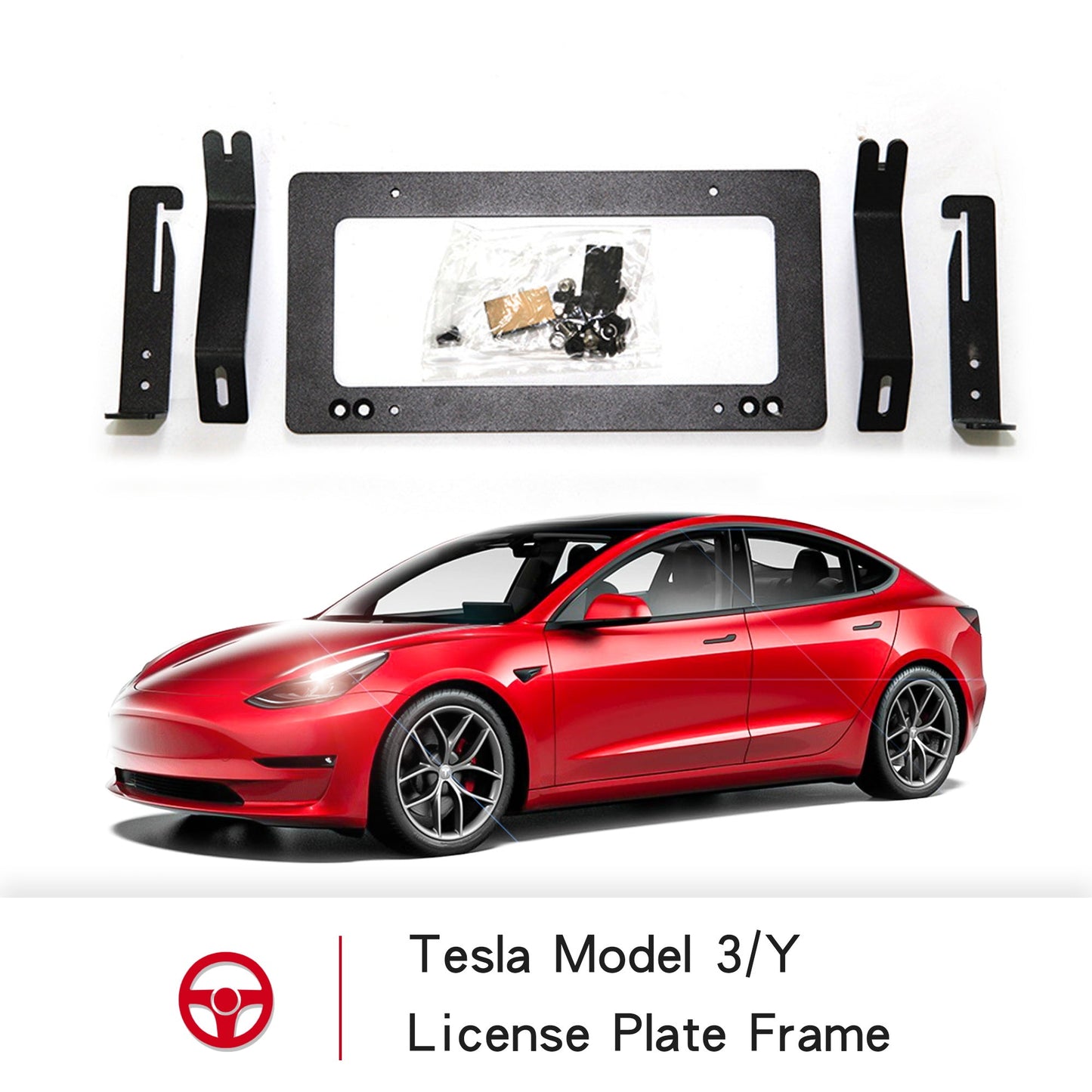 Tesla License Plate Frame for Model 3 Model Y 2021,License Plate Cover Accessories fit Standard US(Matte Black)