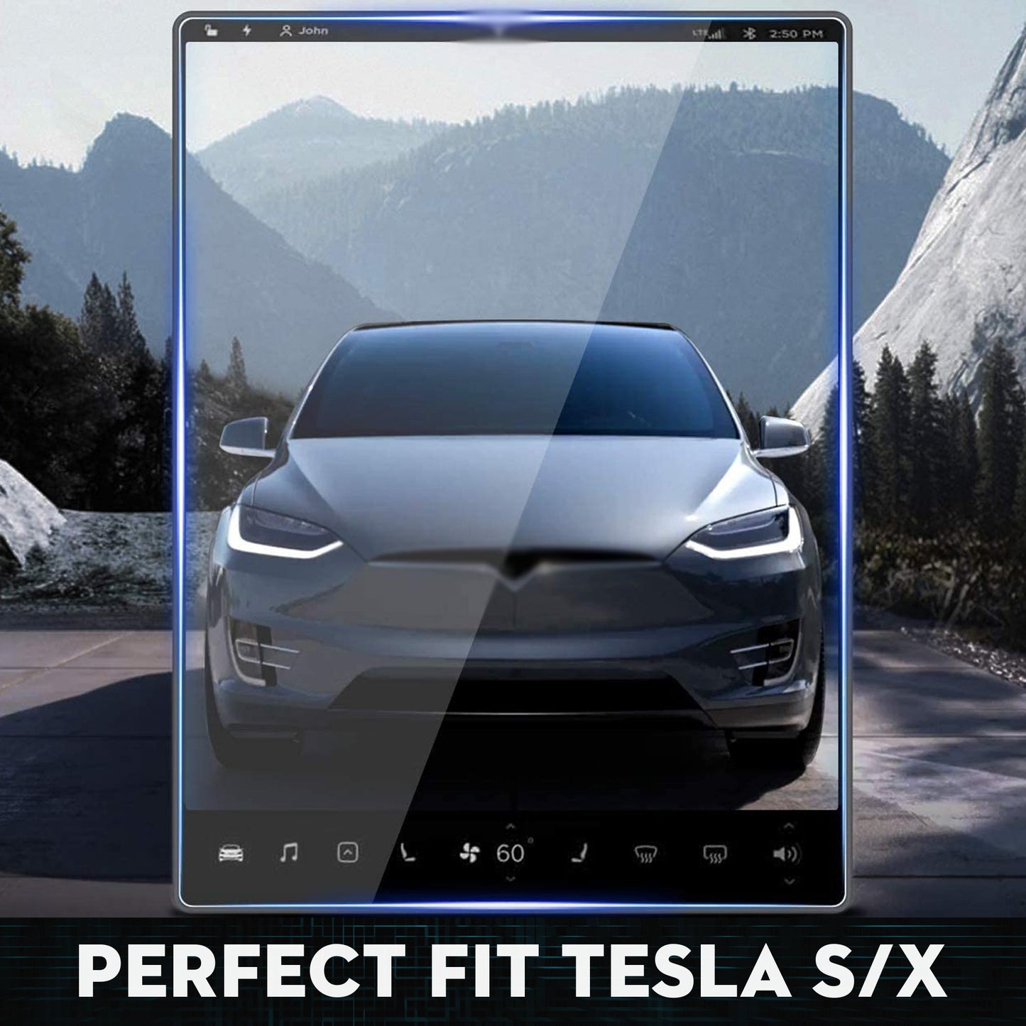 Model S/X Center Screen Protector 17" Dashboard and Center Control Touchscreen Car Navigation (1 x Dash Panel & 1 x Center Screen Film)