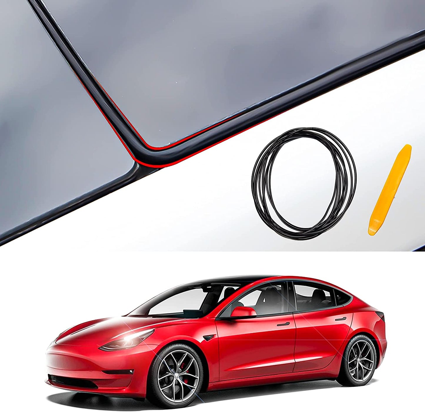 Tesla Model 3 Door Seal Kit Soundproof Strip Sound Reduction Kit Rubber Weather Draft Seal Strip