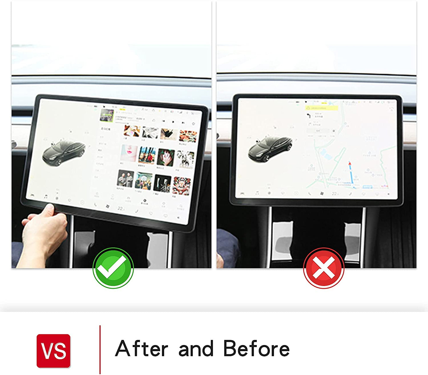 Screen Rotating Holder Center Console Navigation Screen Rotation Holder Silver Bracket for 2021 Model 3 Model Y Accessories