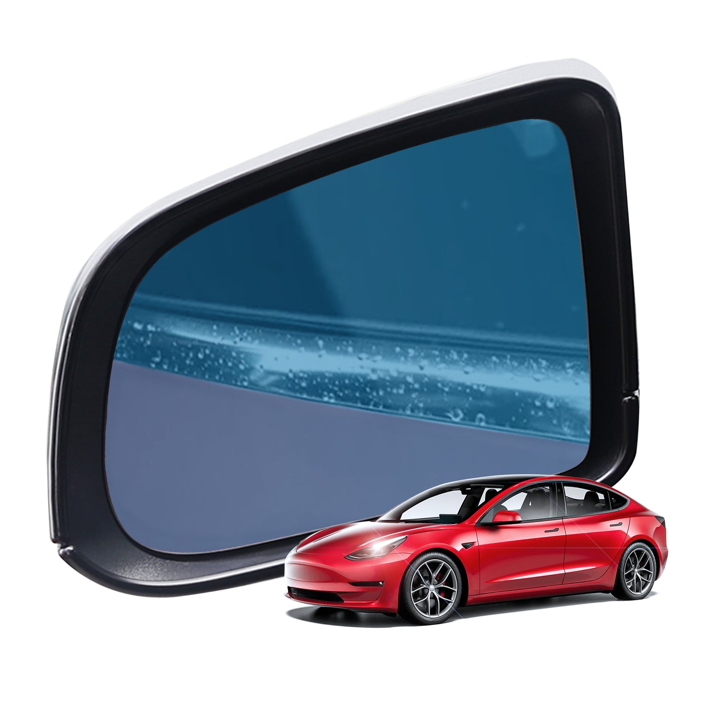 Arcoche Side Mirror for Tesla Model 3/Model y Rear View Mirror with Anti Glare Panoramic Blue Glass Lens and Heat defogging (1 Pair)
