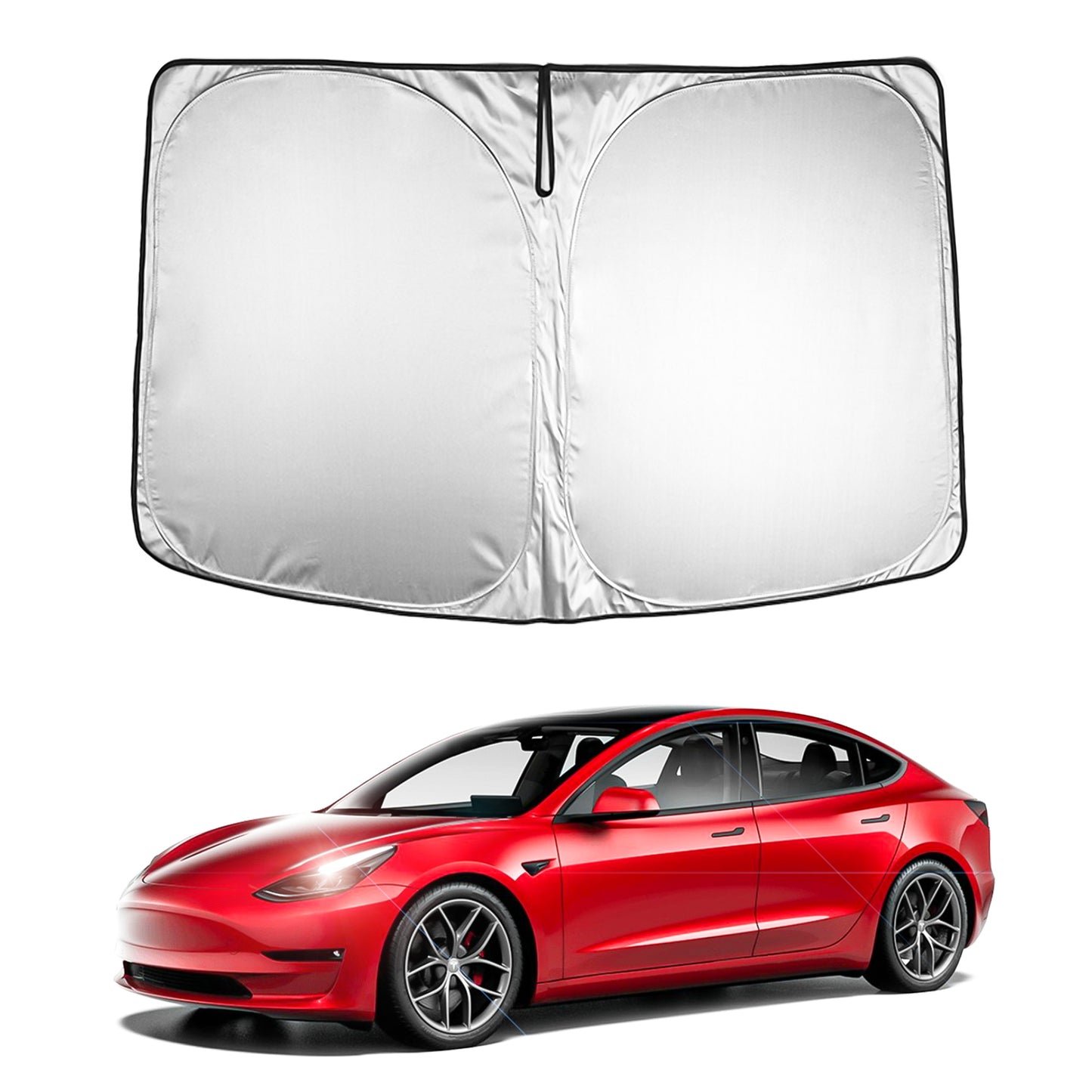 Arcoche Tesla Model 3 Sunshades Glass Roof and Half Rear Window Sunshade Foldable with UV/Heat Insulation Film Cover Set (6Pcs)